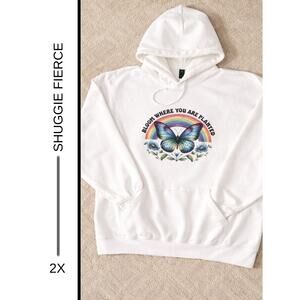 ✨ Shuggie Fierce Upcycled Bloom Where You Are Planted Hoodie Size 2X ✨QUICK SHIP